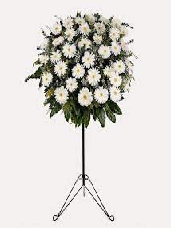 Kepez Çiçek - Beyaz Gerbera Ferforje